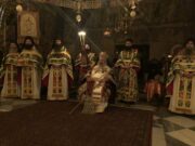 Ο Μητροπολίτης Λαγκαδά προέστη της Πανηγυρικής Αγρυπνίας επί τη μνήμη της Ανακομιδής των Ιερών Λειψάνων του Αγίου Κοσμά του Πρώτου, εις τον πάνσεπτο Ιερό Ναό του Πρωτάτου της Καρυών Αγίου Όρους