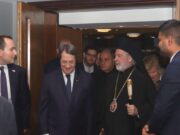 Ο Αρχιεπίσκοπος Θυατείρων στο δείπνο προς τιμήν του Προέδρου της Κύπρου