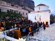 Ο πανηγυρικός Δισαρχιερατικός Εσπερινός στον Ι.Ν. Παναγίας Χρυσαφίτισσας Μονεμβασίας