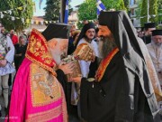 Υποδοχή της τιμίας κάρας του Αγίου Γεωργίου από την Ιερά Μονή Ξενοφώντος στη Νάουσα