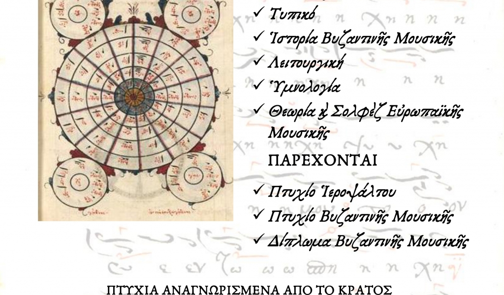 Εγγραφές στην Σχολή Βυζαντινής Μουσικής της Μητρόπολης Σταγών και Μετεώρων