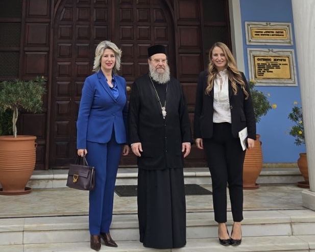 Η Συντονίστρια του εν Θεσσαλονίκη Πρωθυπουργικού Γραφείου στον Μητροπολίτη Ιερισσού