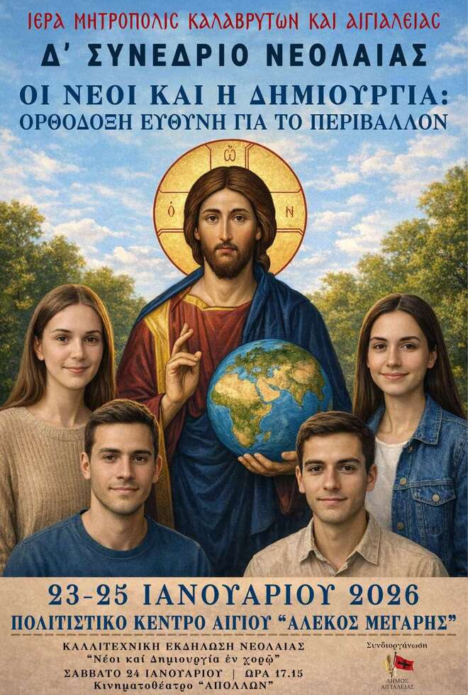 Δ΄ Συνέδριο Νεολαίας Ιεράς Μητροπόλεως Καλαβρύτων & Αιγιαλείας «Οι Νέοι και η Δημιουργία: Ορθόδοξη Ευθύνη για το Περιβάλλον»