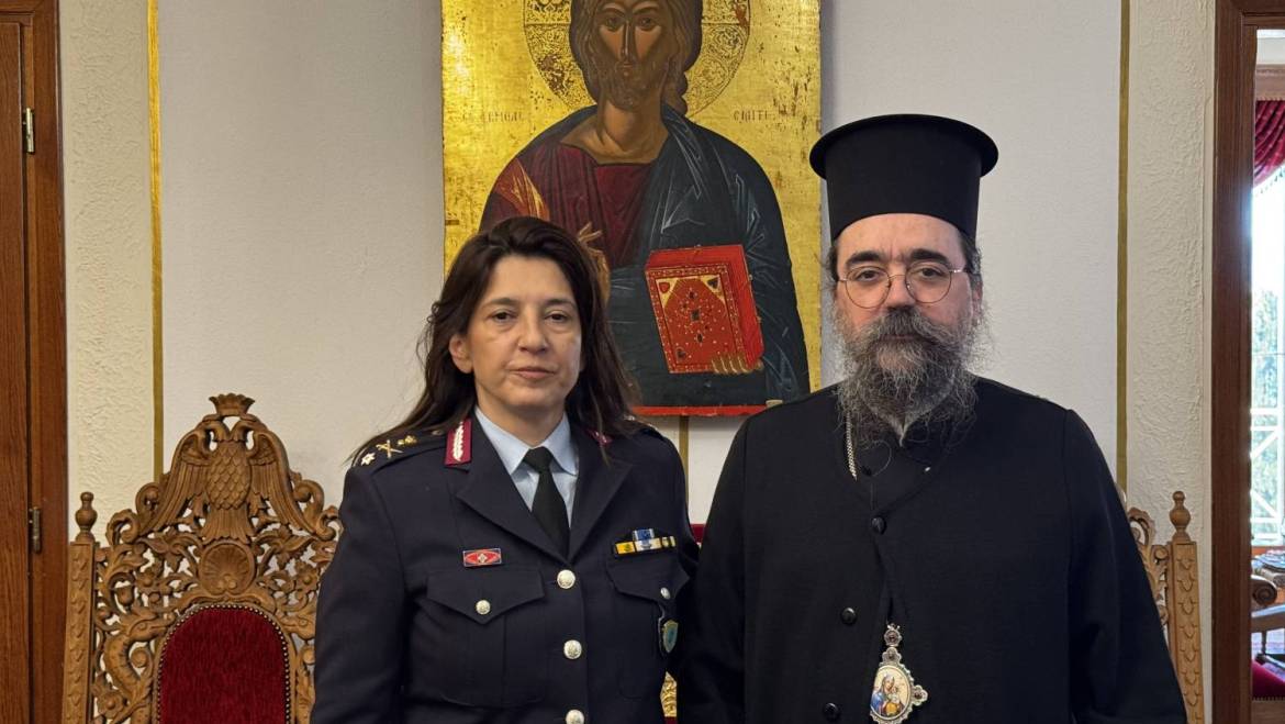 Ἐπίσκεψη τῆς νέας Ἀστυνομικῆς Διευθύντριας Καστοριᾶς στὸν Μητροπολίτη κ. Καλλίνικο