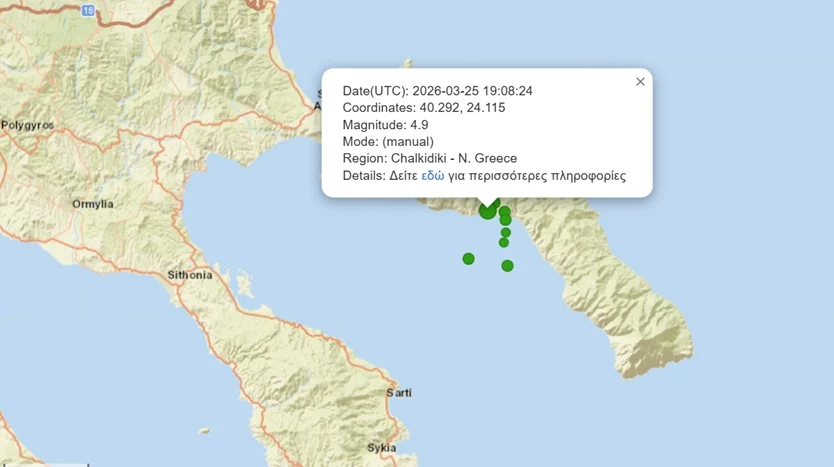 Σεισμός 4,9 Ρίχτερ στο Άγιο Όρος