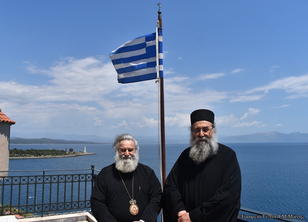 Ἐθιμοτυπικὴ ἐπίσκεψη τοῦ Καθηγουμένου τῆς Ἱ. Μονῆς Ἰβήρων (Ἁγίου Ὅρους) π. Ναθαναὴλ στὸν Μητροπολίτη Μάνης